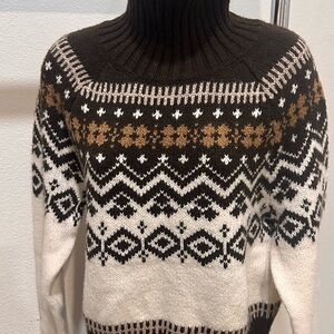 American Eagle Outfitters Brown/beige Turtleneck Sweater